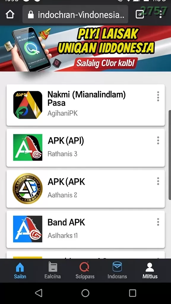 Cuplikan layar KOPLOT77 — aktivitas